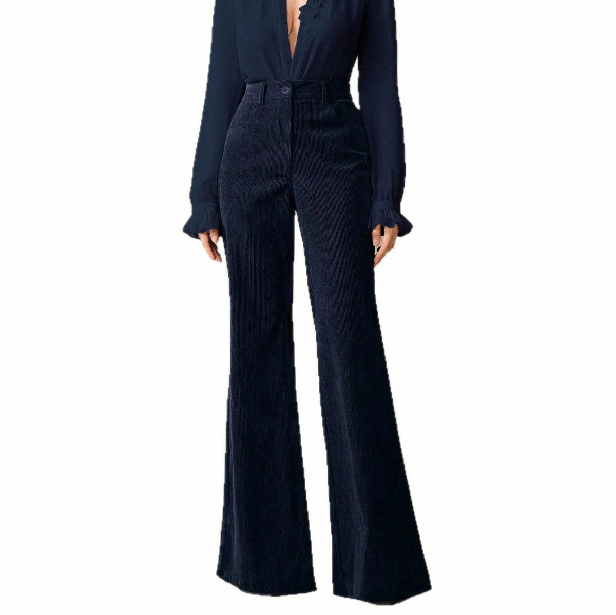 Corduroy High Waist Wide Leg Pants