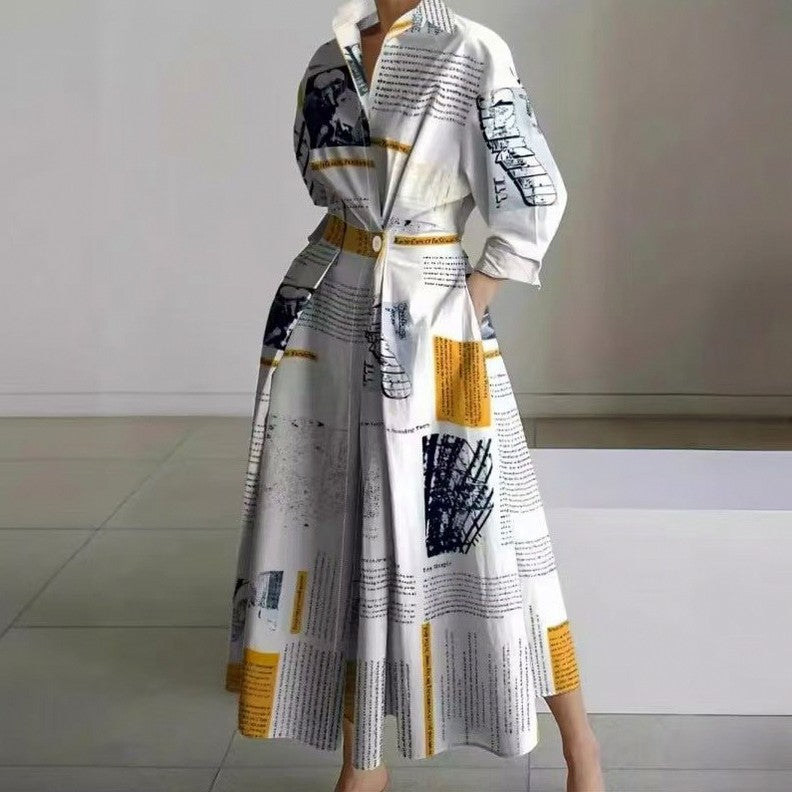 Poplin Long Sleeve Shirt Dress