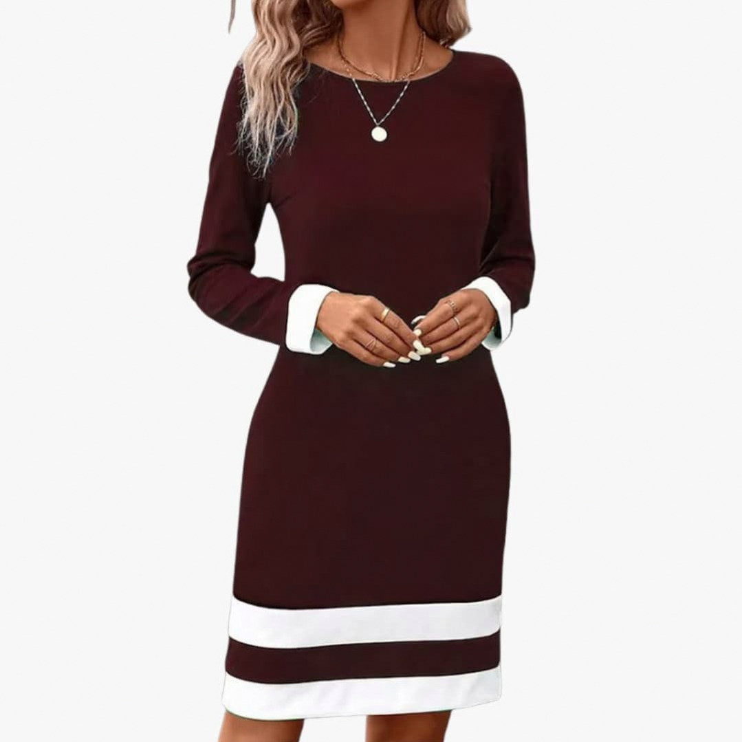 Striped Long Sleeve A-Line Mini Dress