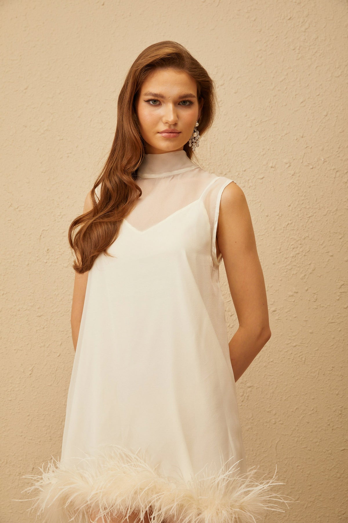 Tie Back Fringe Mini Dress