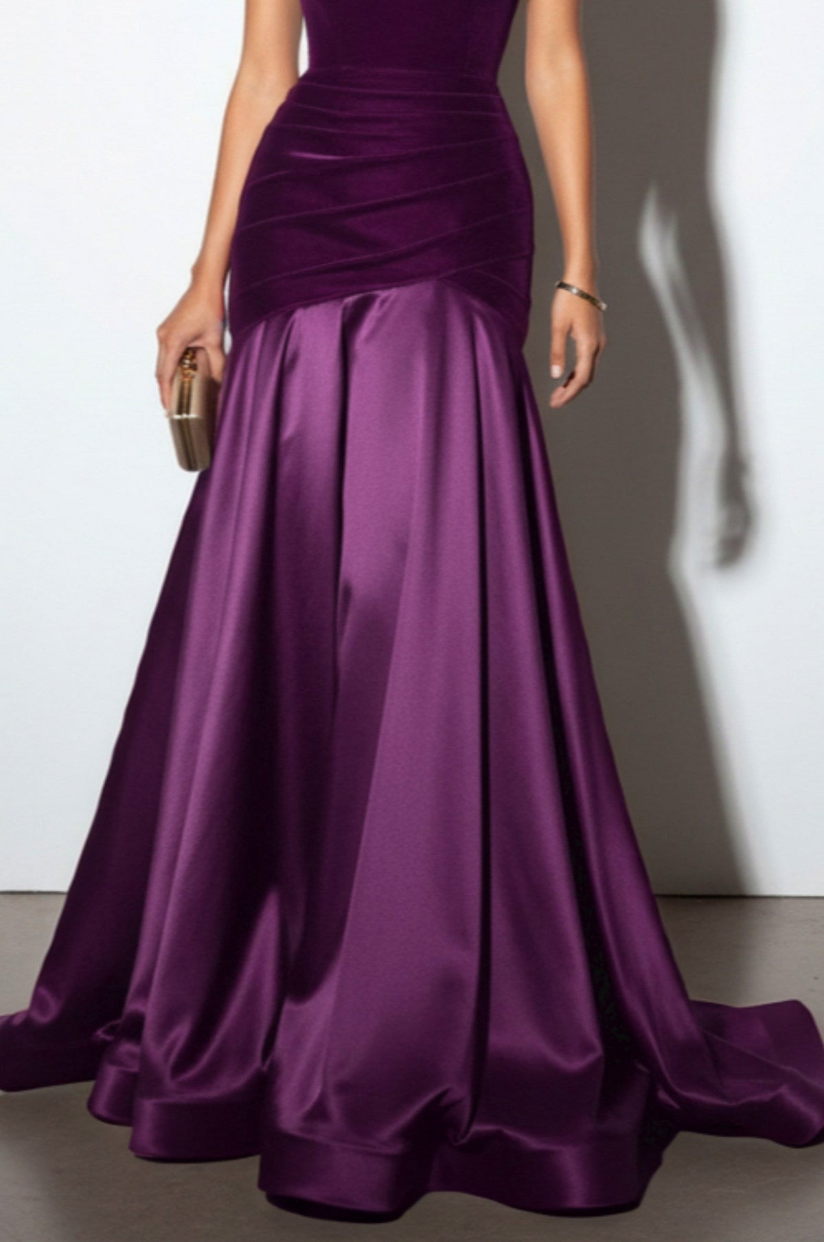 Velvet One Shoulder Maxi Dress