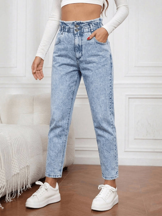 Acid Wash High Waist Jeans