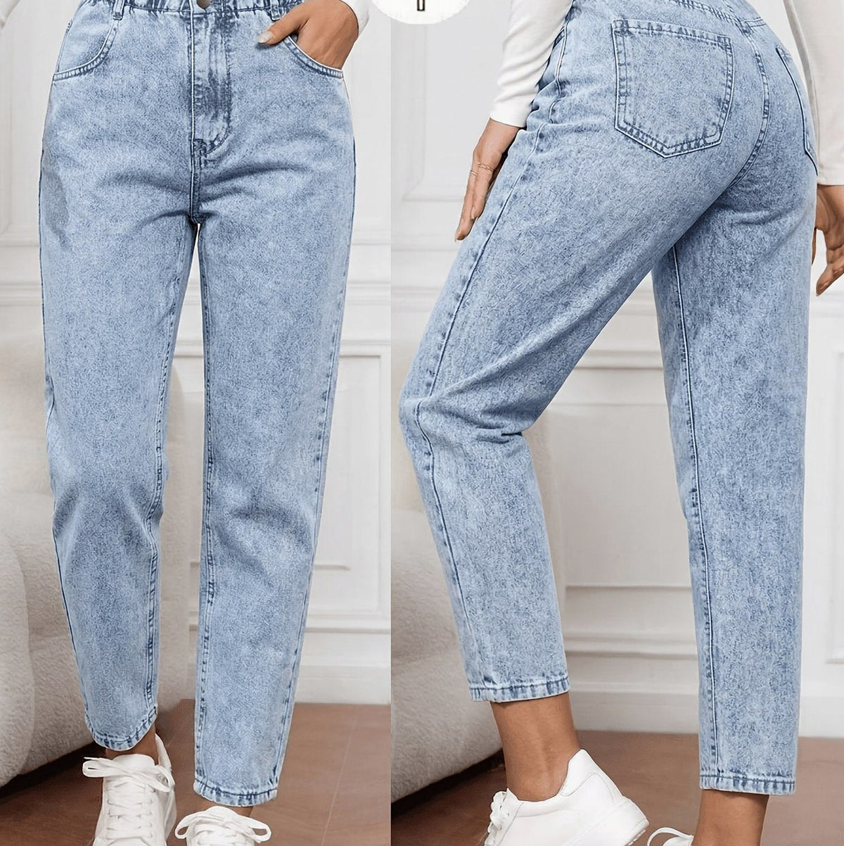 Acid Wash High Waist Jeans