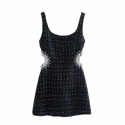Beaded Cutout Mini Dress