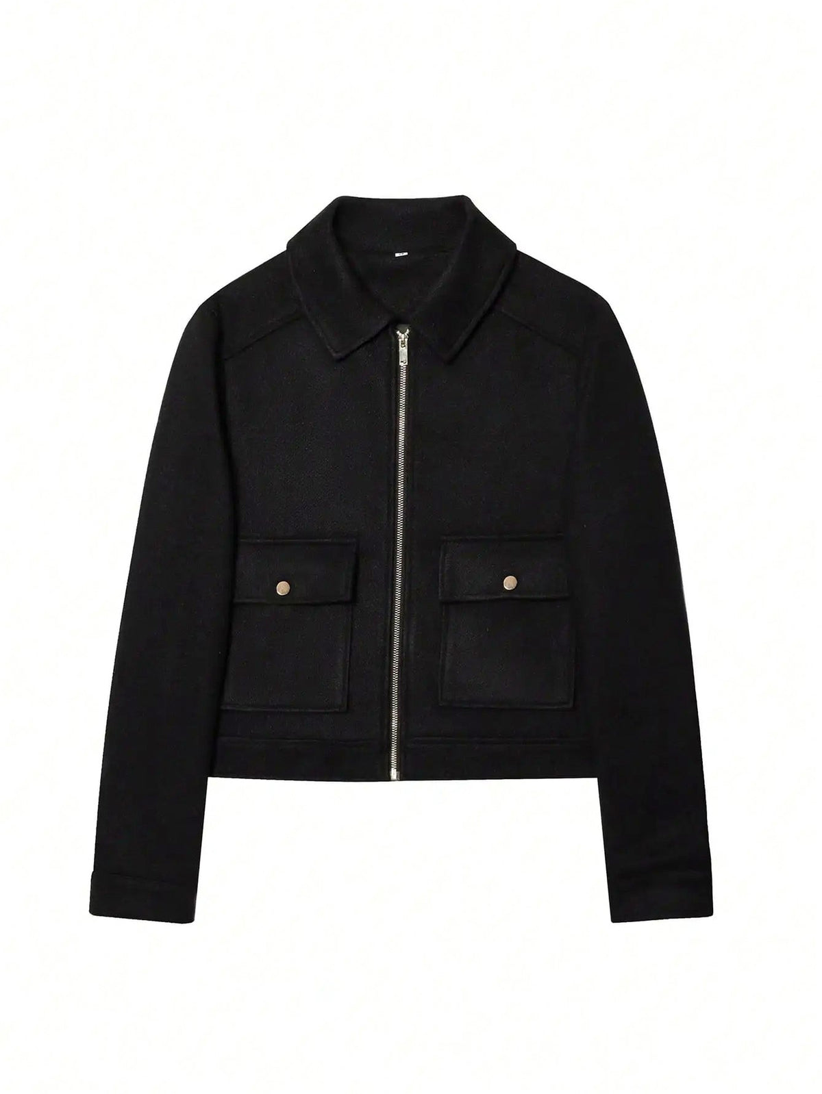 Brushed Funnel Neck Cropped Jacket