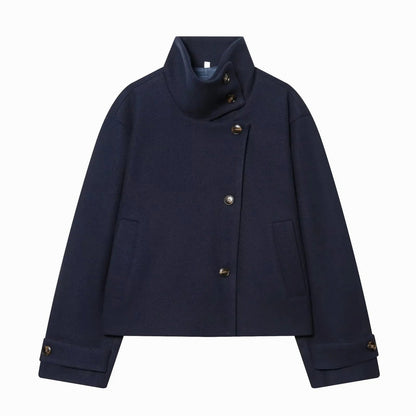 Brushed Funnel Neck Cropped Jacket