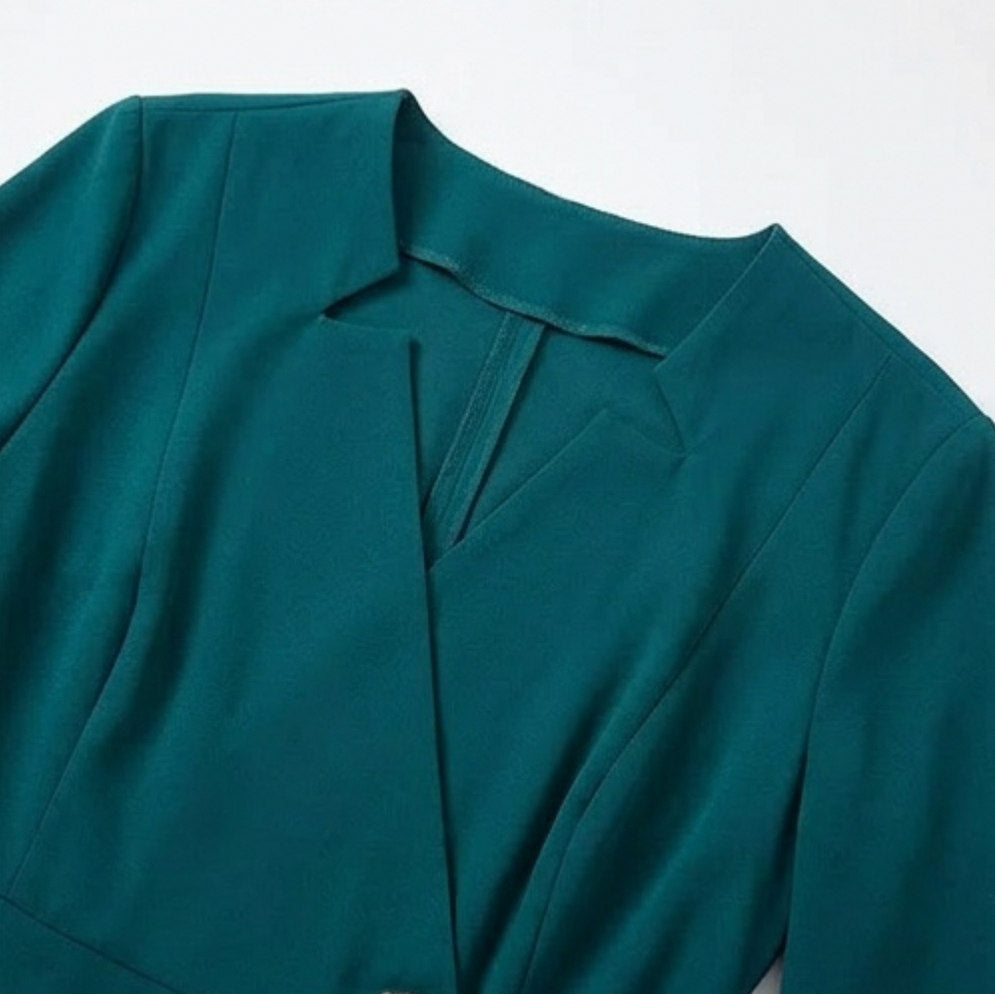 Chiffon A-Line 3/4 Sleeve Midi Dress