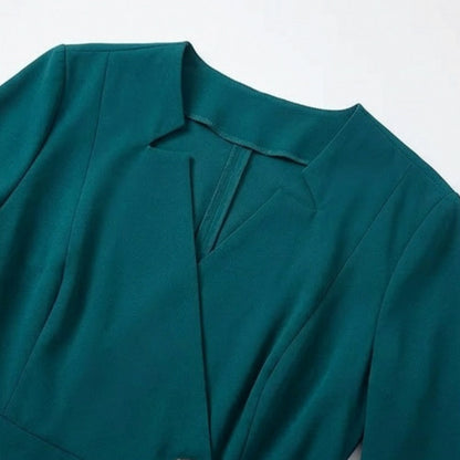 Chiffon A-Line 3/4 Sleeve Midi Dress