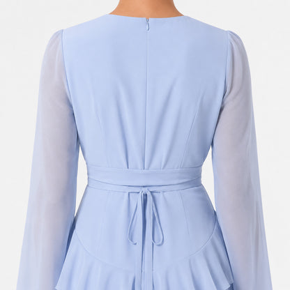 Chiffon Long Sleeve Maxi Dress