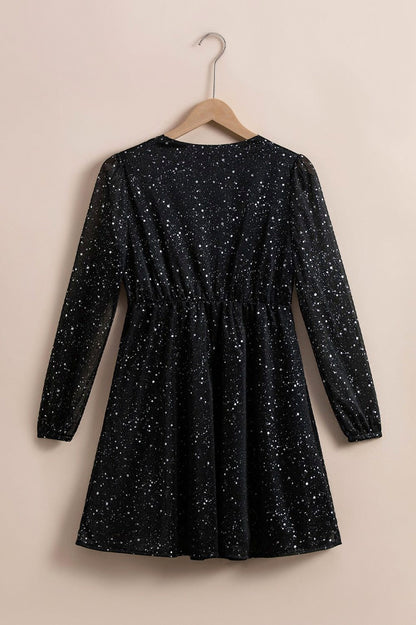 Chiffon Long Sleeve Mini Dress