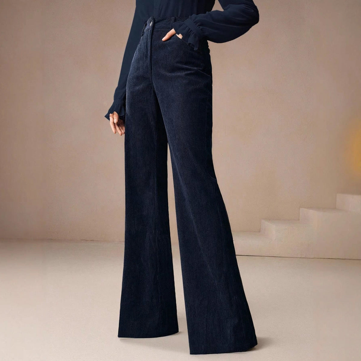 Corduroy High Waist Wide Leg Pants