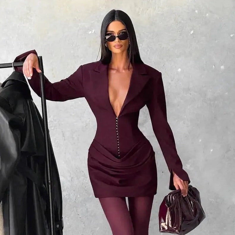 Corset Ruched Blazer Dress