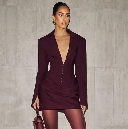 Corset Ruched Blazer Dress