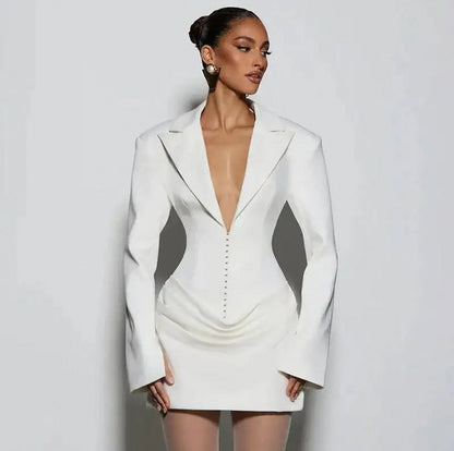 Corset Ruched Blazer Dress