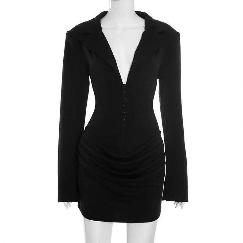 Corset Ruched Blazer Dress