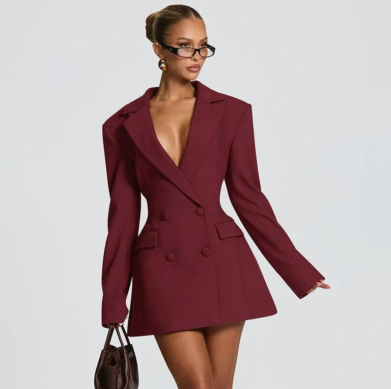 Corset Ruched Blazer Dress