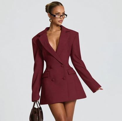 Corset Ruched Blazer Dress