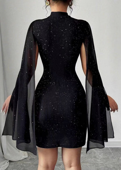 Cutout Cape Sleeve Mini Dress