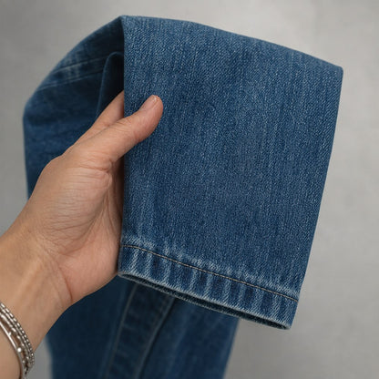Denim Long Sleeve Collared Maxi Shirt Dress