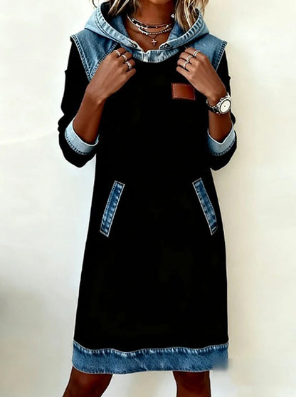 Denim Long Sleeve Maxi Dress