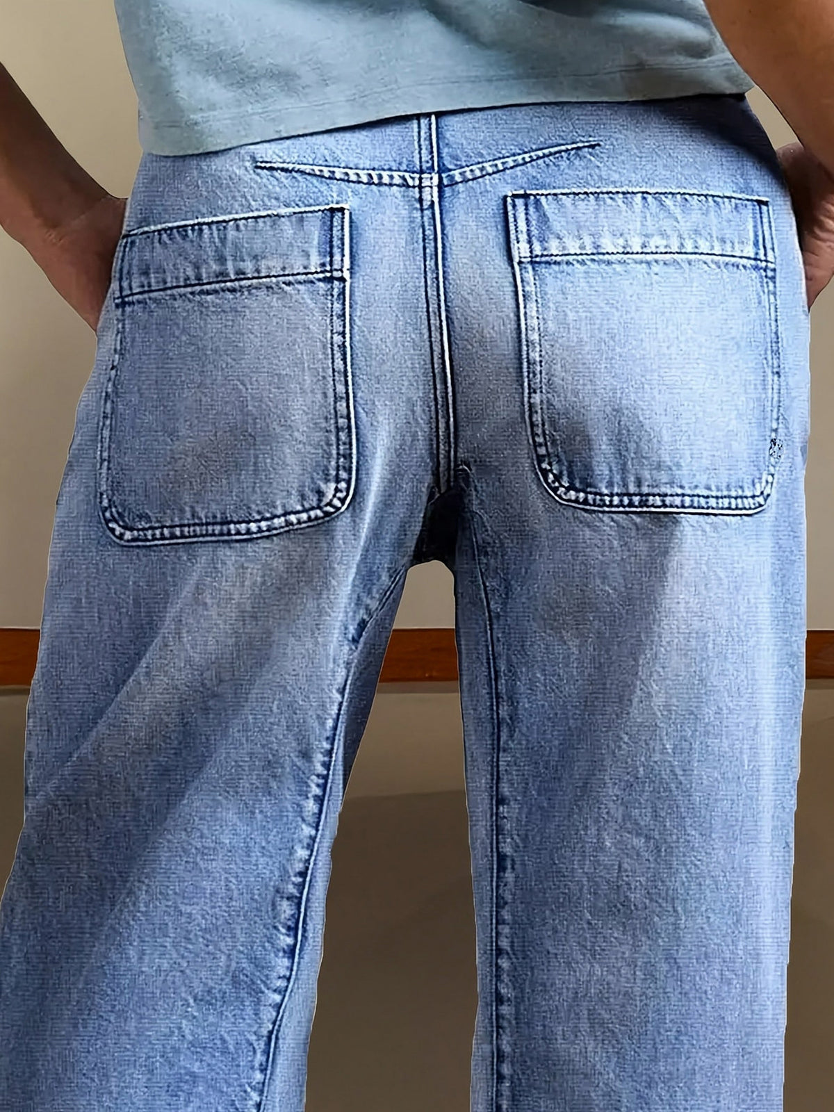Denim Seamed Slit Hem Jeans