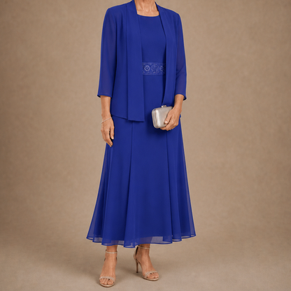 Embellished Chiffon Midi Jacket Set