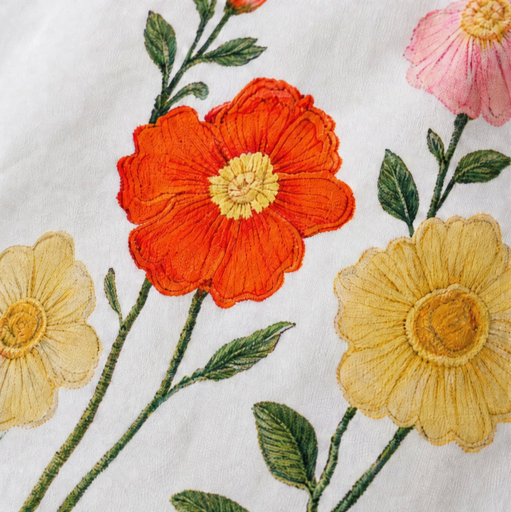 Embroidered Floral Long Sleeve Button Blouse