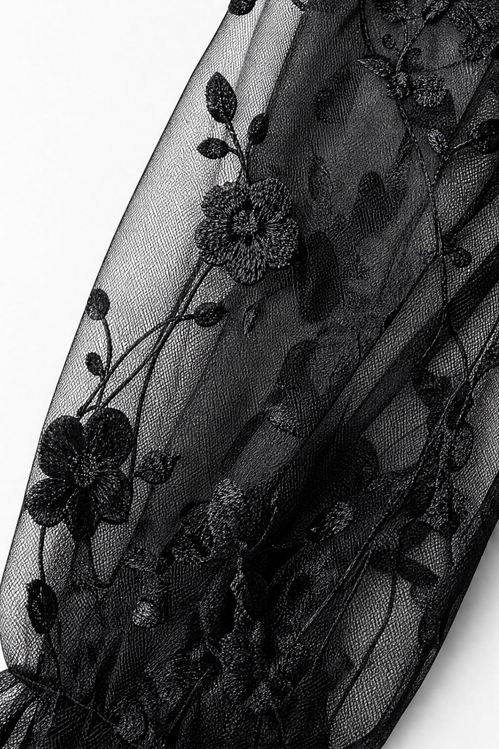 Embroidered Lace Long Sleeve Maxi Dress