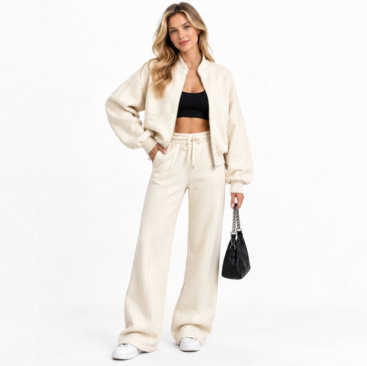Fleece Bomber Jacket Matching Set