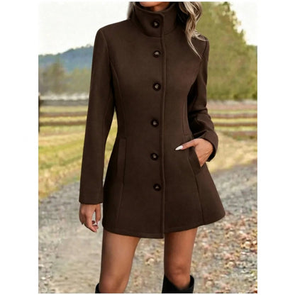 Funnel Neck A-Line Coat