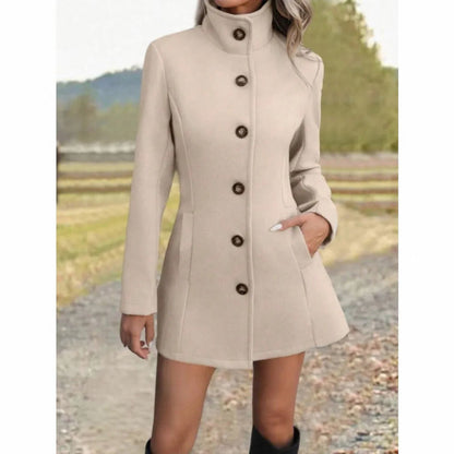Funnel Neck A-Line Coat