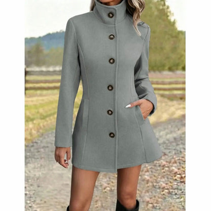 Funnel Neck A-Line Coat