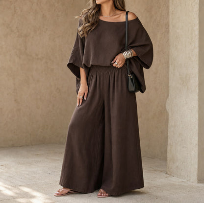 Linen Asymmetric Wide Leg Set