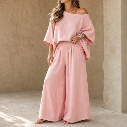 Linen Asymmetric Wide Leg Set