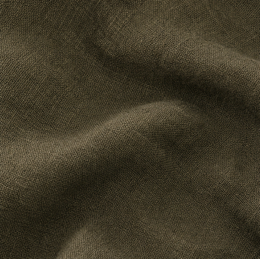 Linen Long Sleeve Collared Pleated Maxi Dress