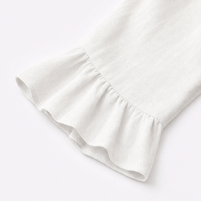 Linen Ruffle Sleeve Button Maxi Dress