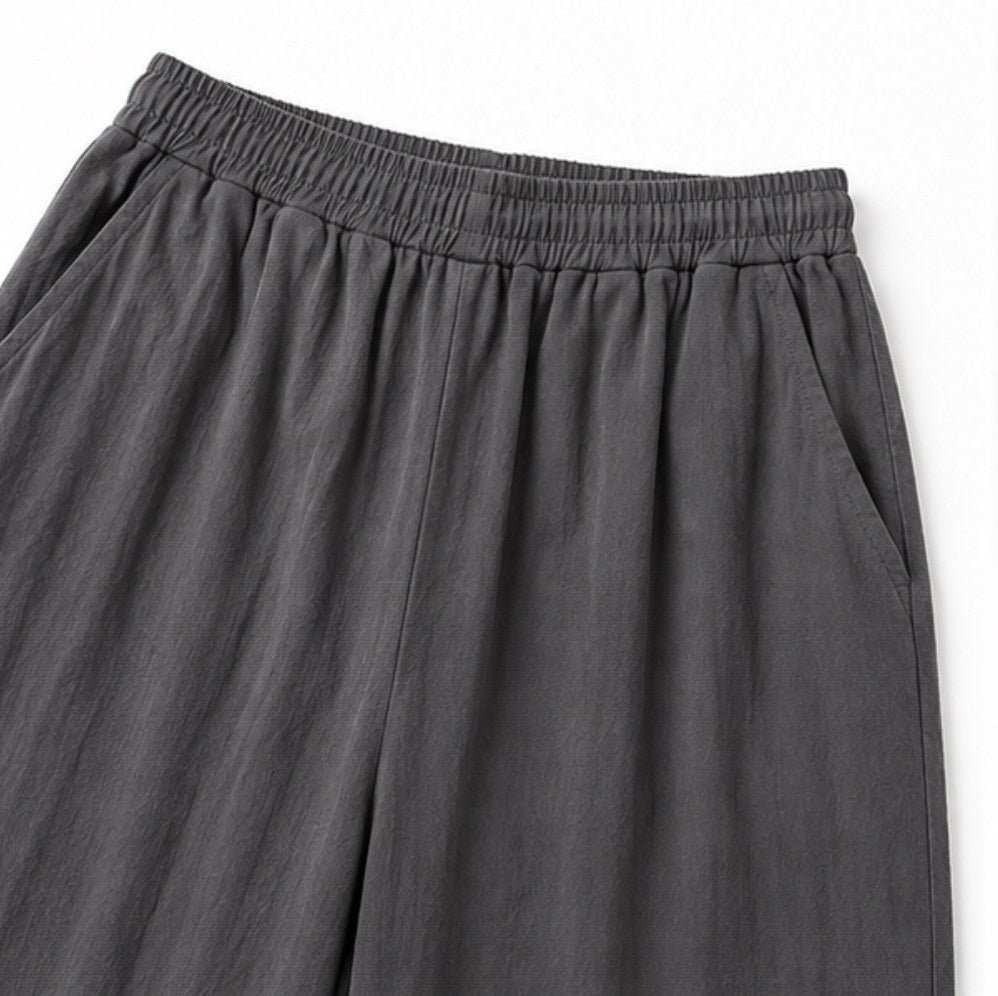 Linen Split Neck Pants Set