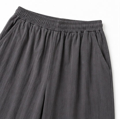 Linen Split Neck Pants Set