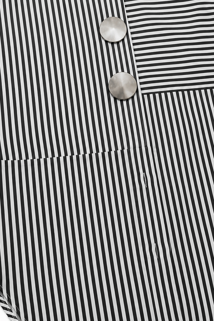 Long Sleeve Mixed Stripe Statement Button Shirt