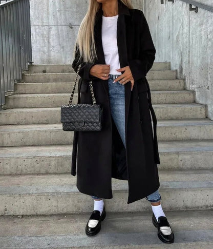 Notched Lapel Double Breasted Overcoat