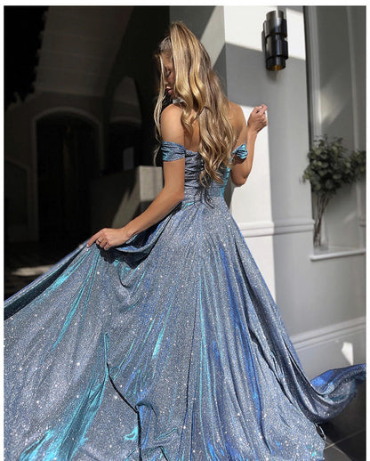 Off Shoulder Sequin Maxi Dress