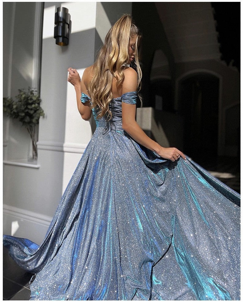 Off Shoulder Sequin Maxi Dress