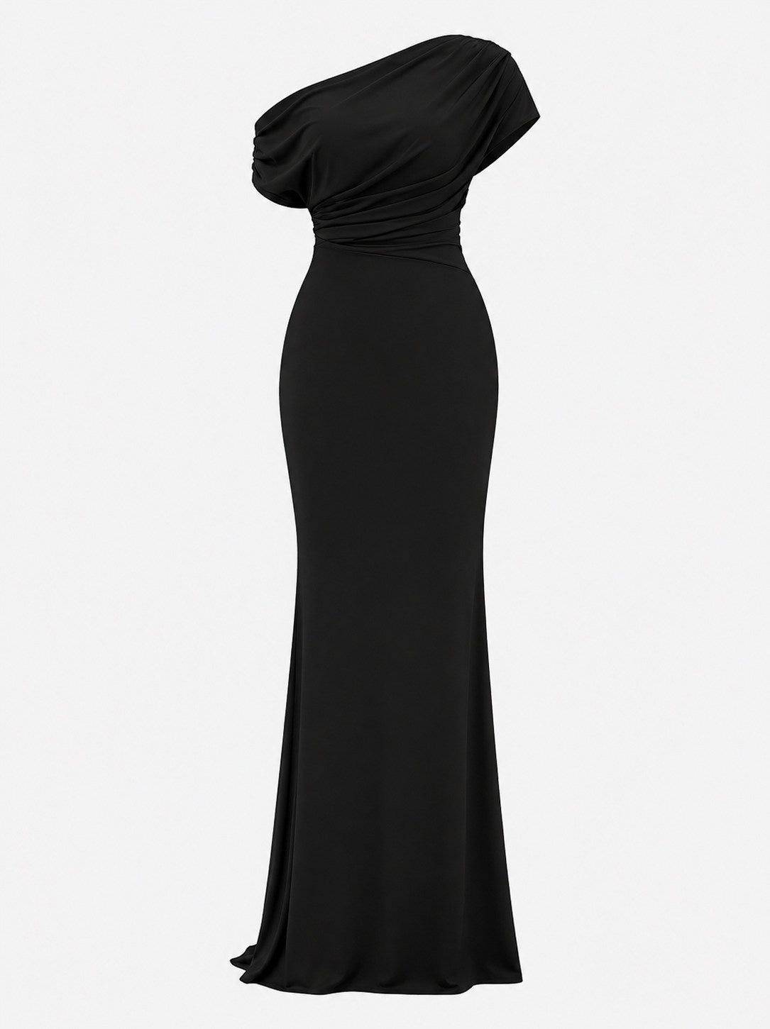 One Shoulder Draped Maxi Dress
