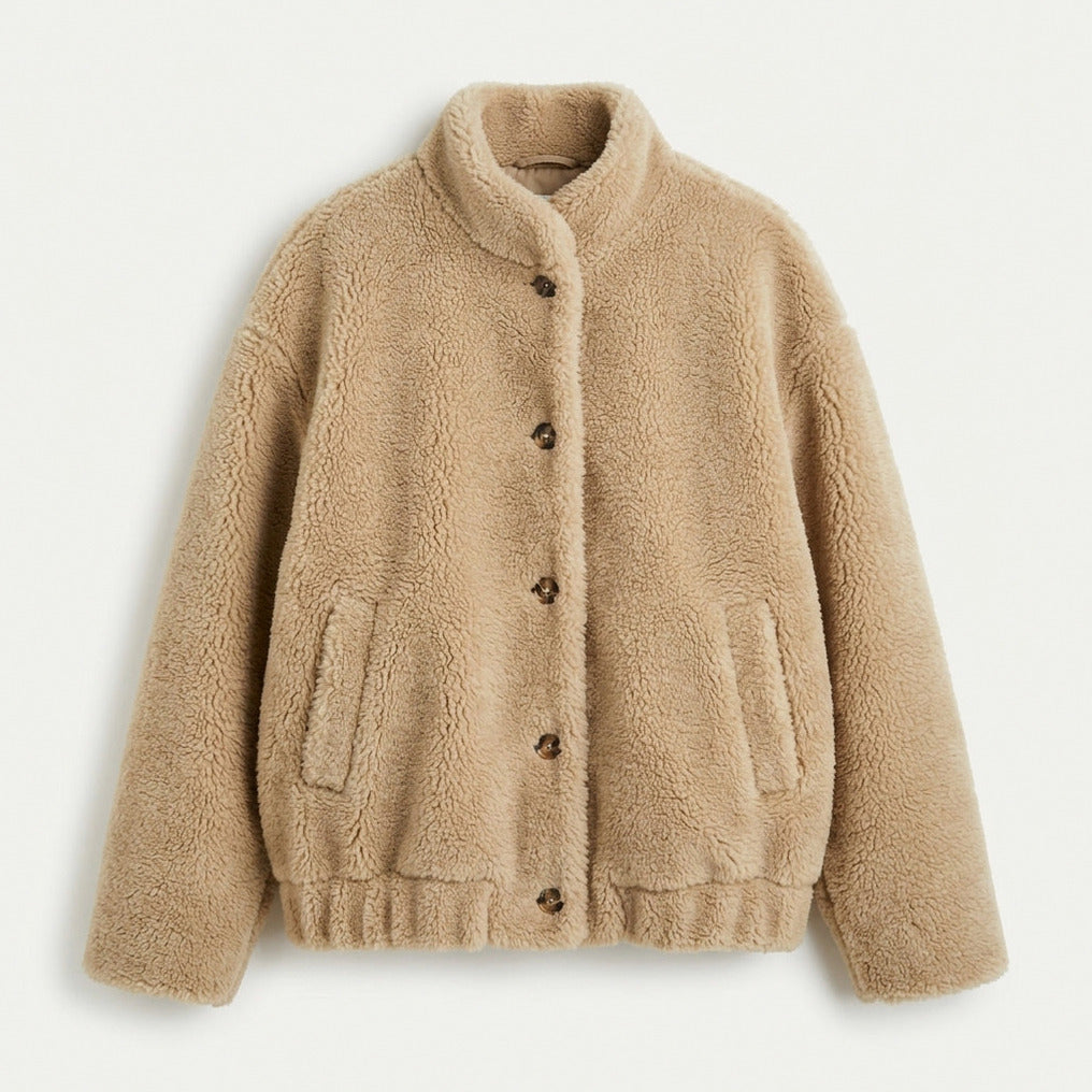 Oversized Fleece Button Front Jacket