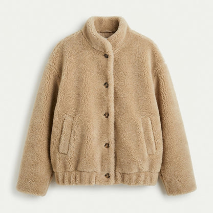 Oversized Fleece Button Front Jacket
