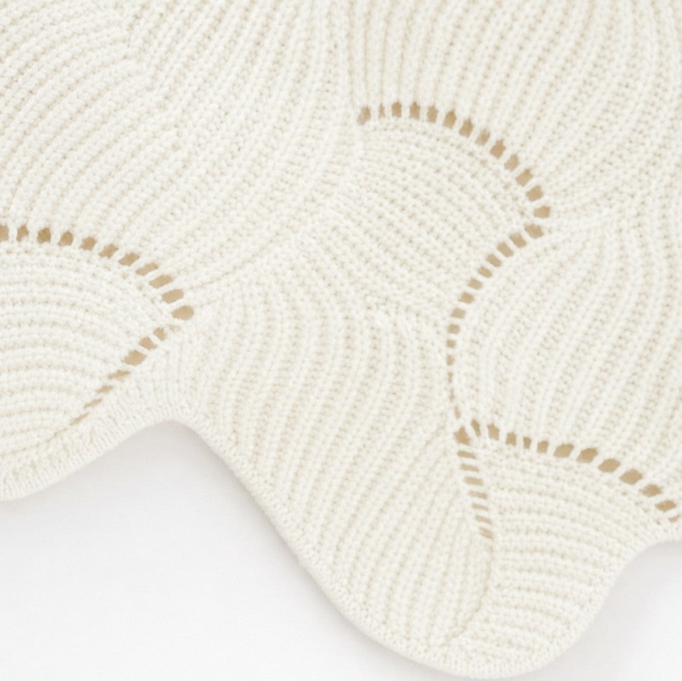 Pointelle Wave Batwing Sweater