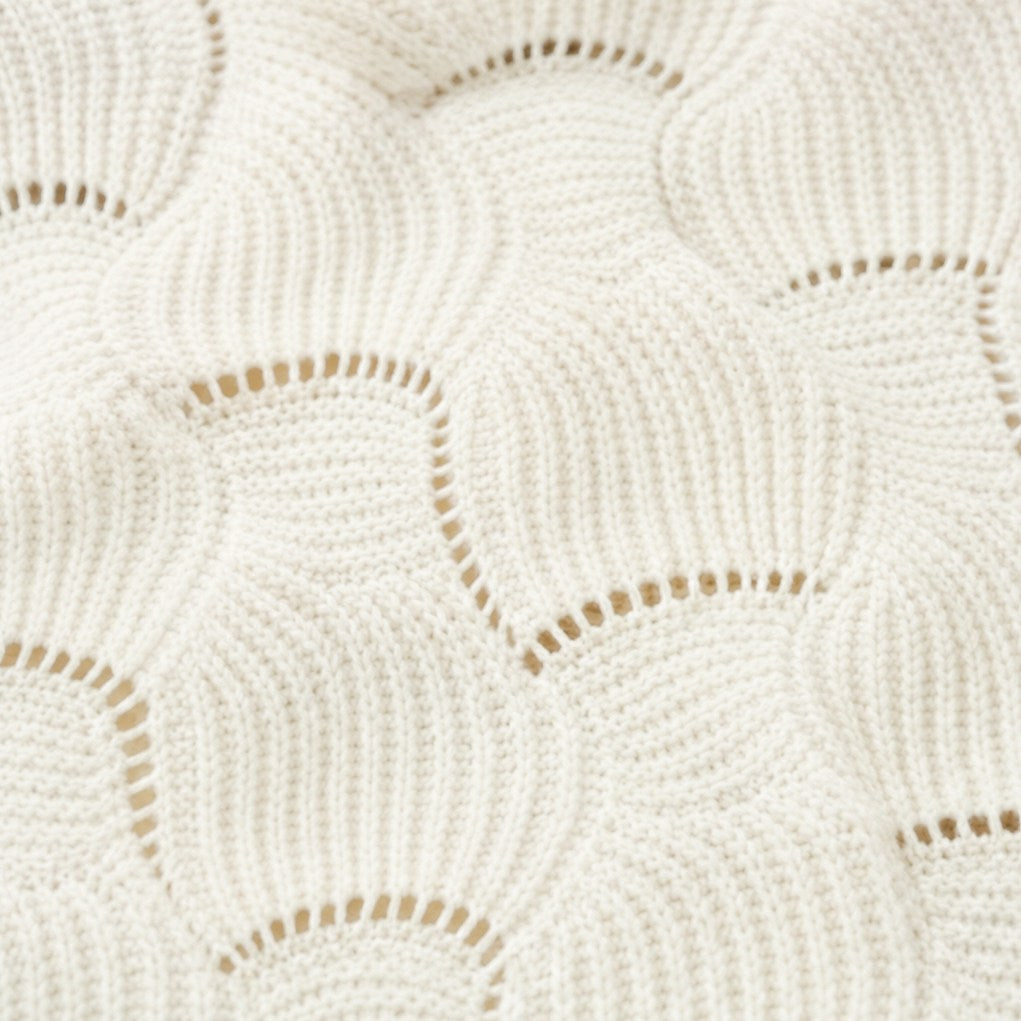Pointelle Wave Batwing Sweater