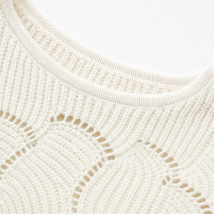 Pointelle Wave Batwing Sweater