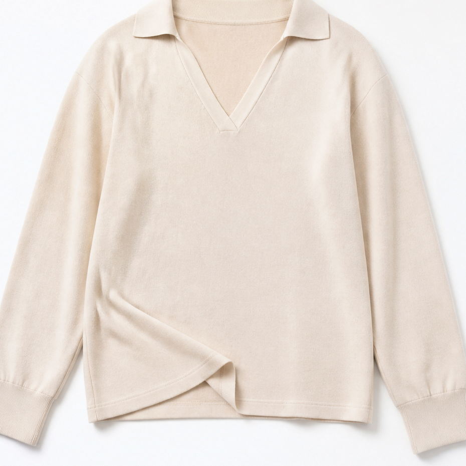 Polo Collar Wide Leg Knit Set