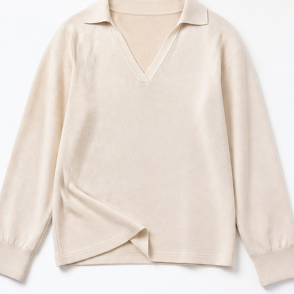 Polo Collar Wide Leg Knit Set